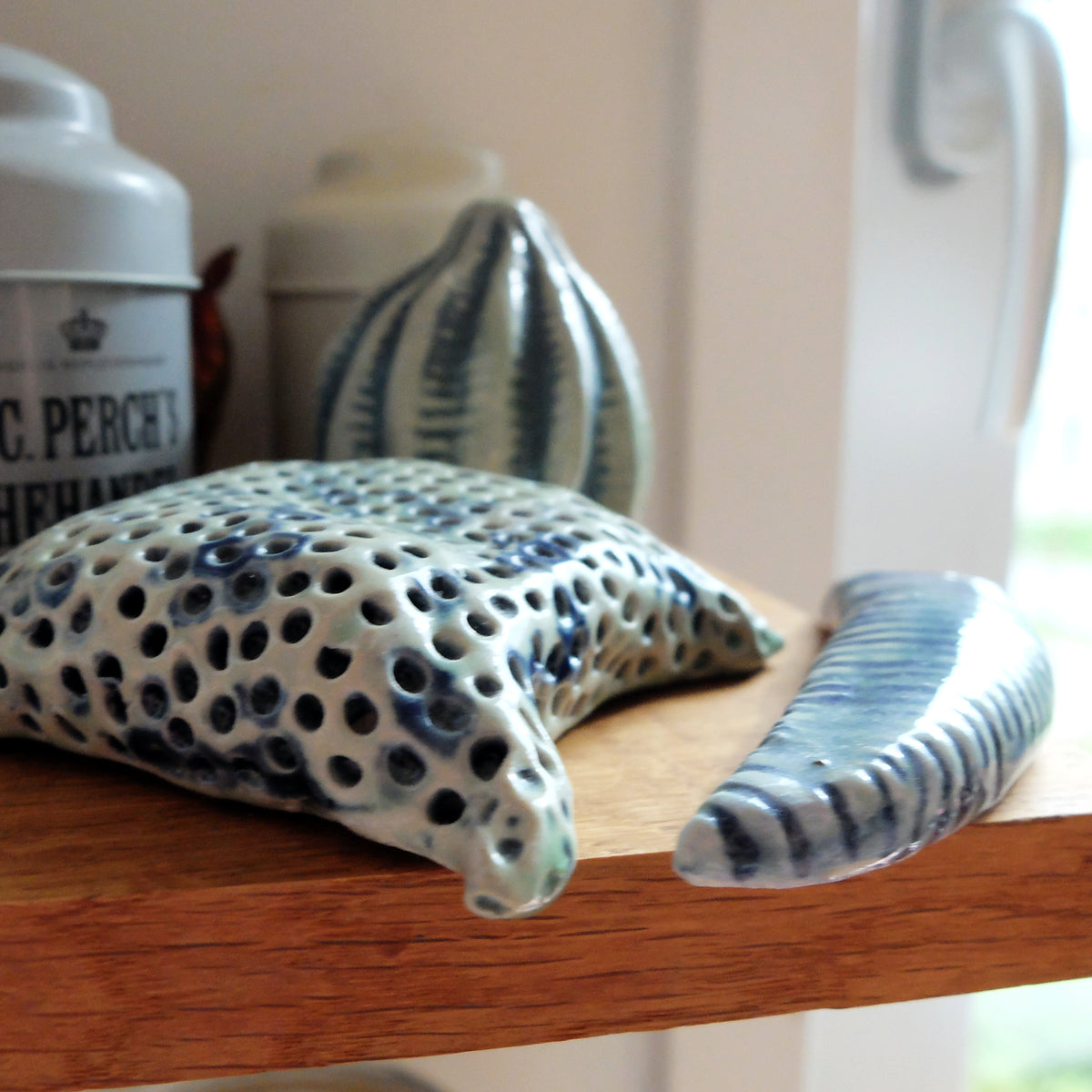 Diatom & Pollen Trio (#38) – Handcrafted Ceramic Sculptures