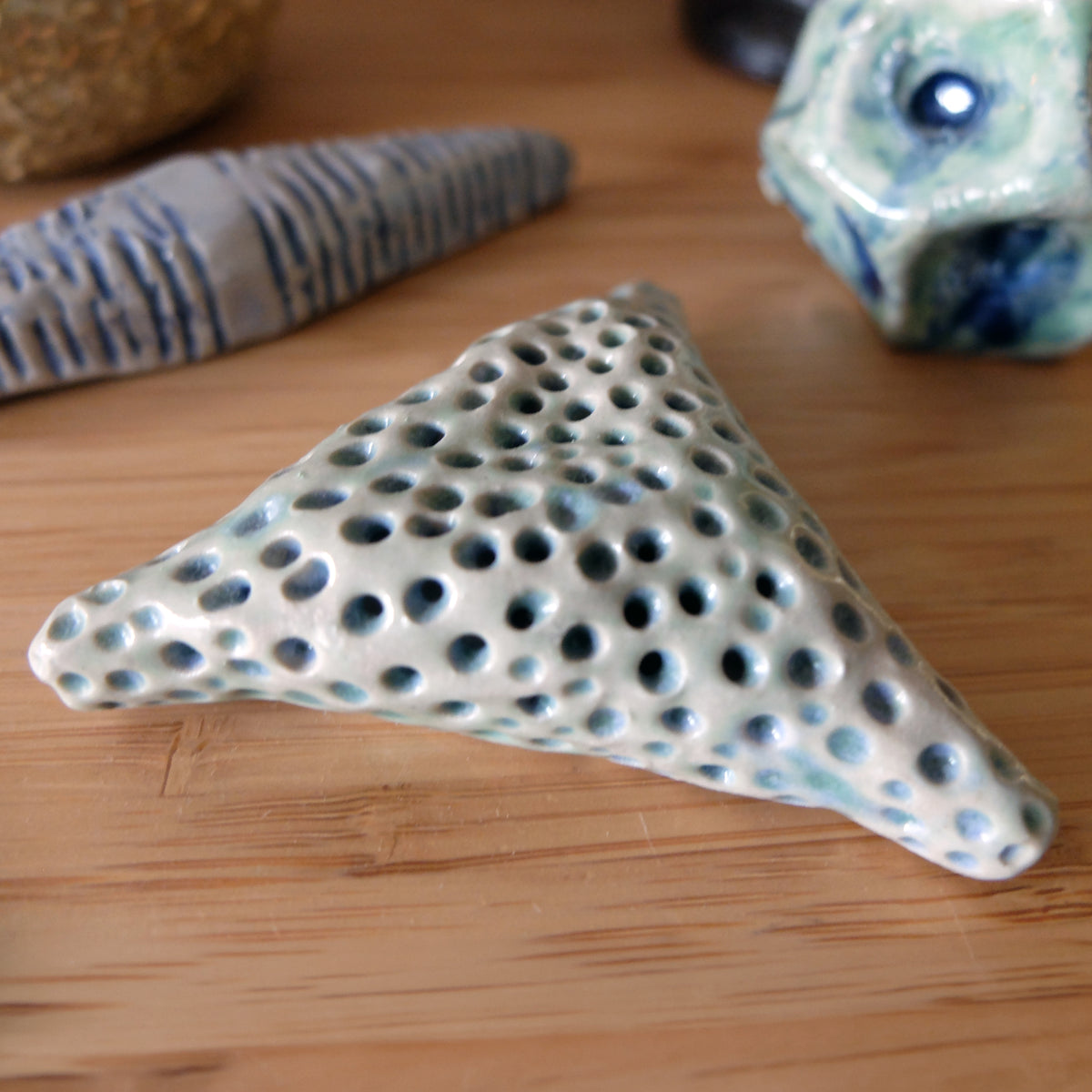 Diatom Trio (#30) – Handcrafted Ceramic Art Object