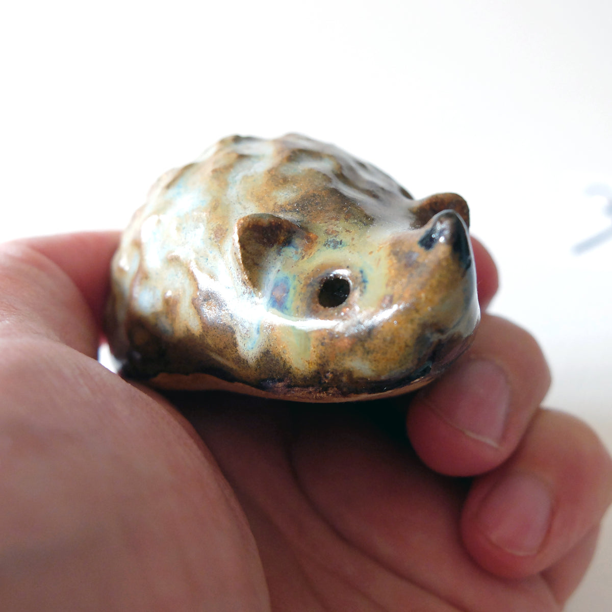 The Iridescent Knobby Hedgehog (#35) – Handcrafted Ceramic Figurine
