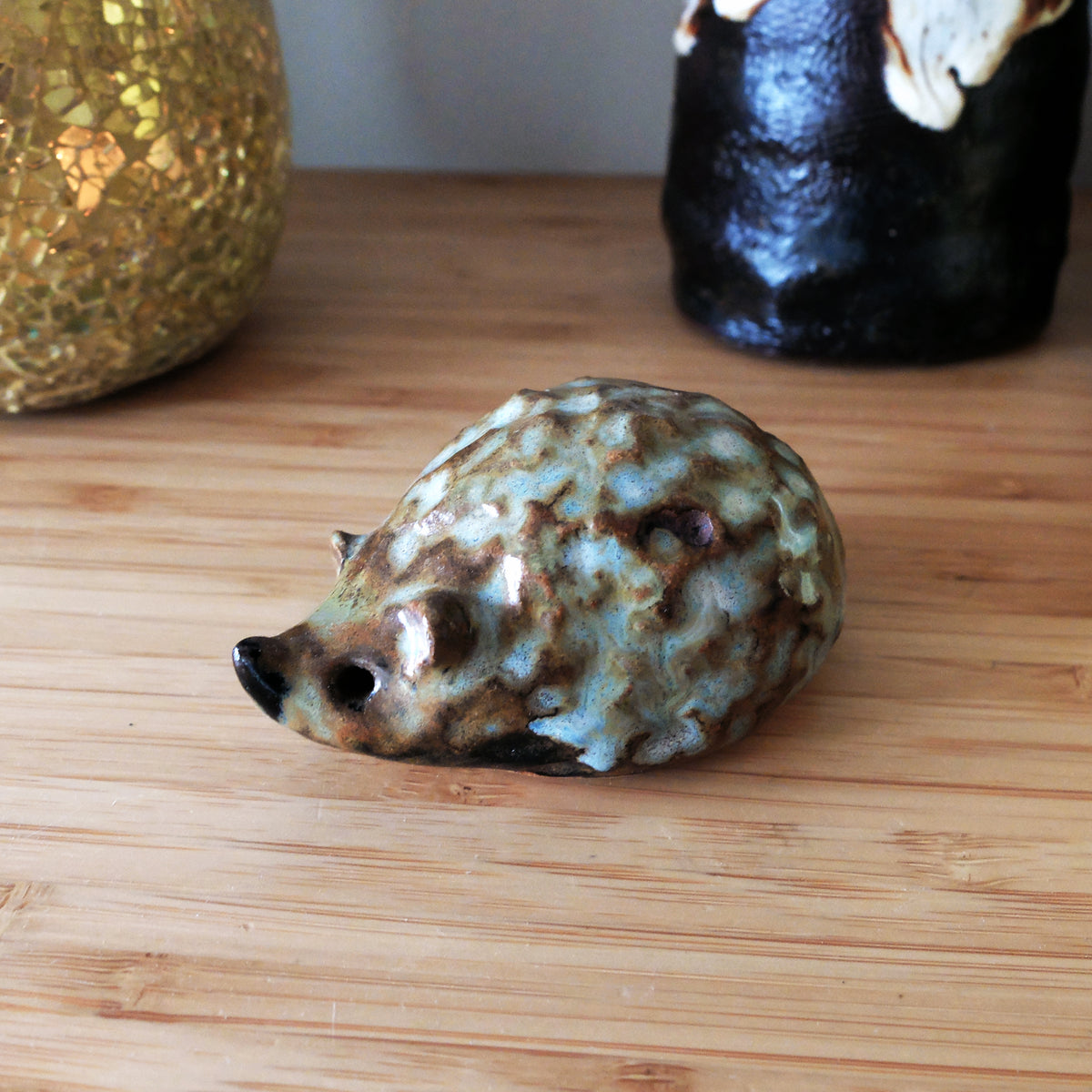 The Iridescent Knobby Hedgehog (#35) – Handcrafted Ceramic Figurine