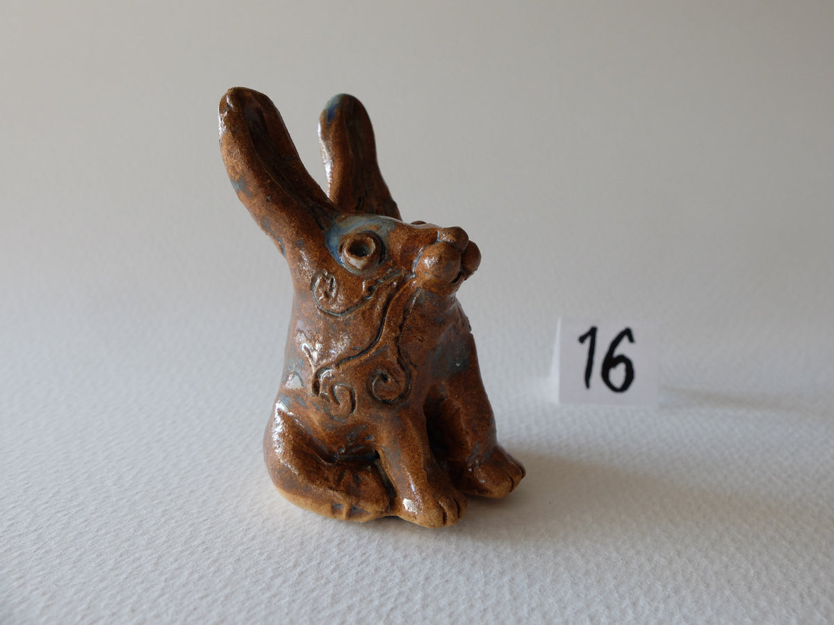 The Vain Hare (#16) – Handcrafted Ceramic Animal Figurine