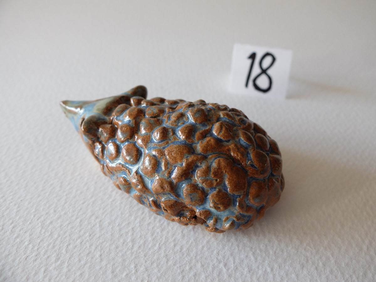 The Bold Blue-Raspberry Hedgehog (#18) – Handcrafted Ceramic Animal Figurine