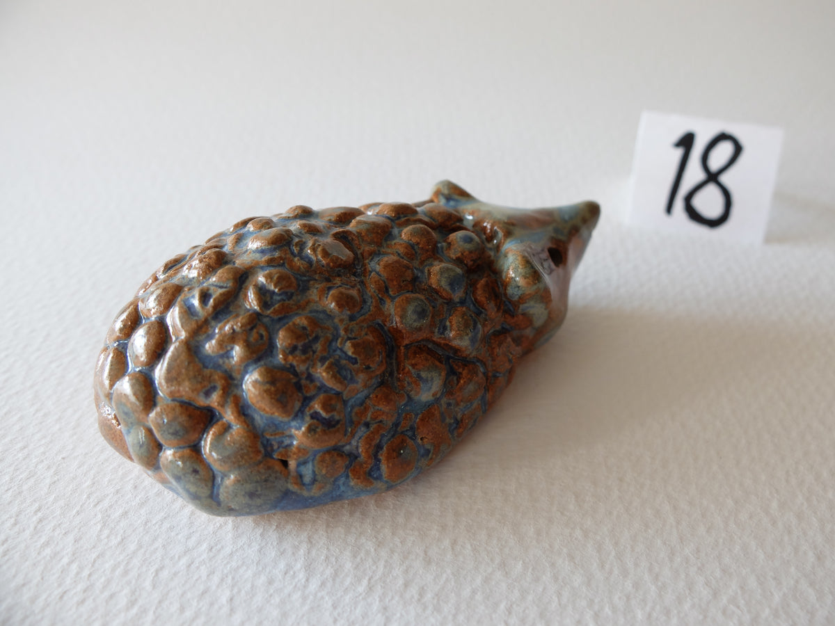 The Bold Blue-Raspberry Hedgehog (#18) – Handcrafted Ceramic Animal Figurine