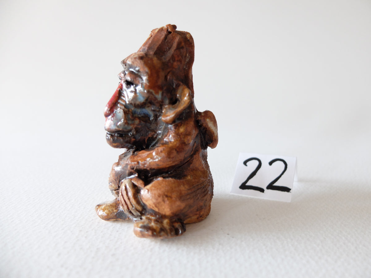 The Pensive Mandrill (#22) – Handcrafted Ceramic Animal Figurine