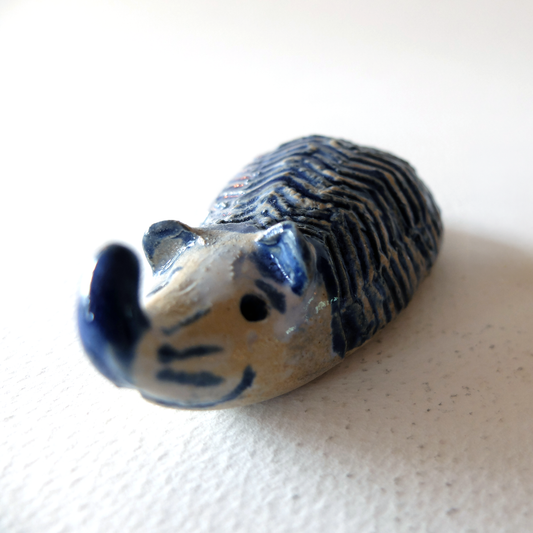 The Goofy Herringbone Hedgehog (#26) – Handcrafted Ceramic Figurine