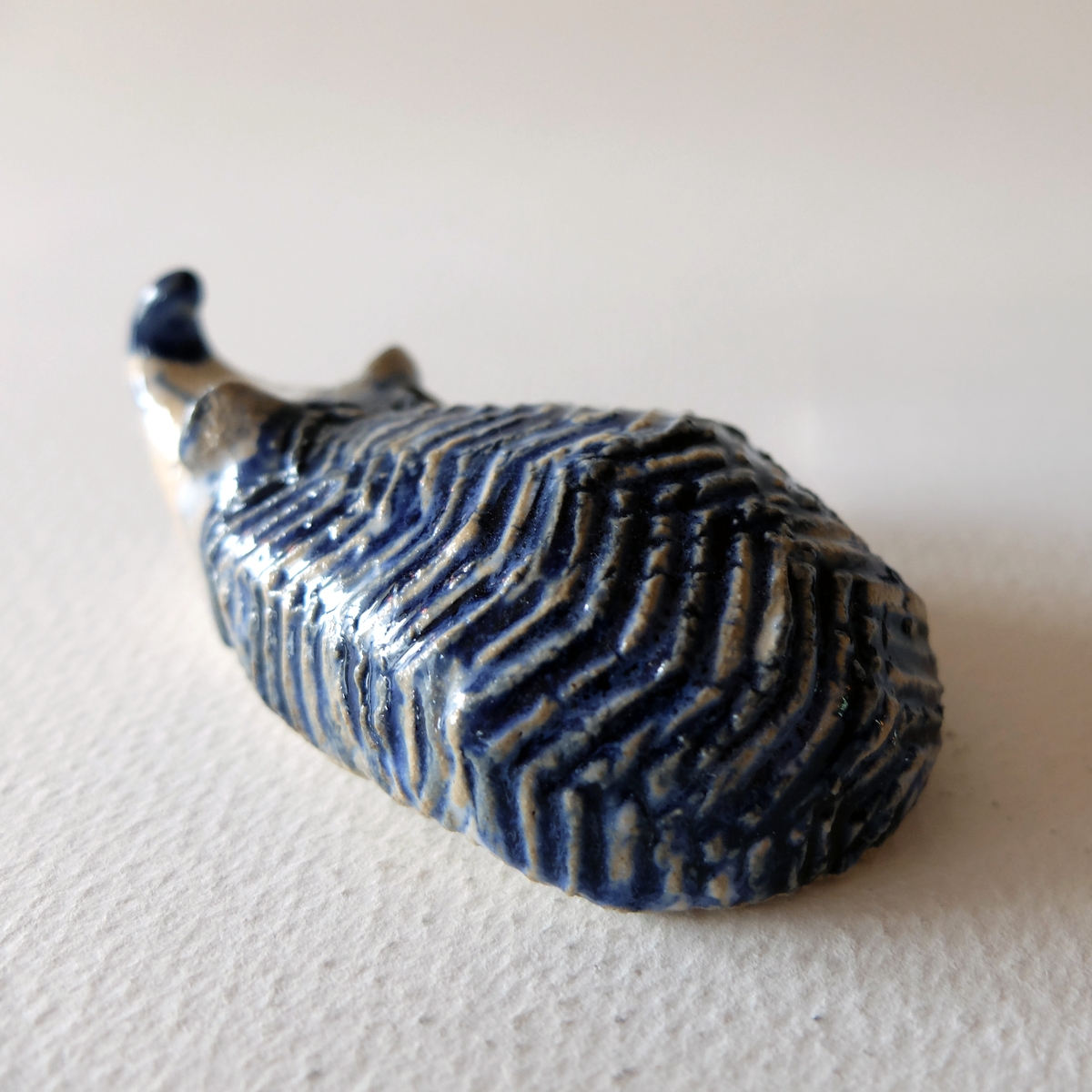 The Goofy Herringbone Hedgehog (#26) – Handcrafted Ceramic Figurine
