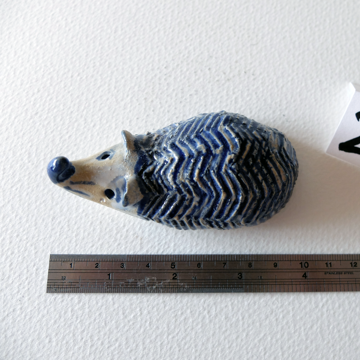 The Goofy Herringbone Hedgehog (#26) – Handcrafted Ceramic Figurine