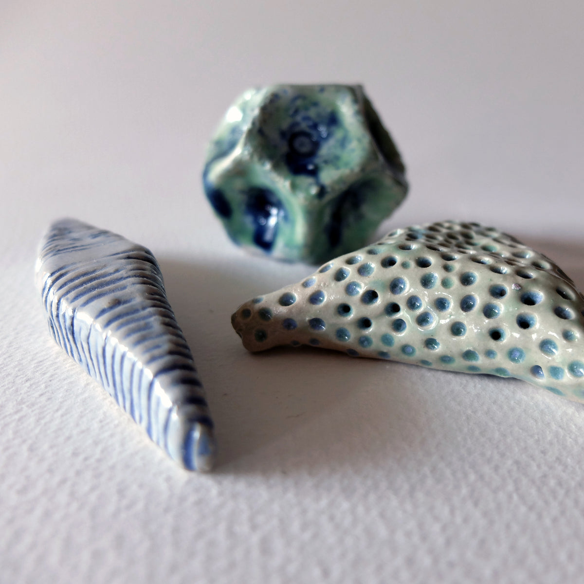 Diatom Trio (#30) – Handcrafted Ceramic Art Object