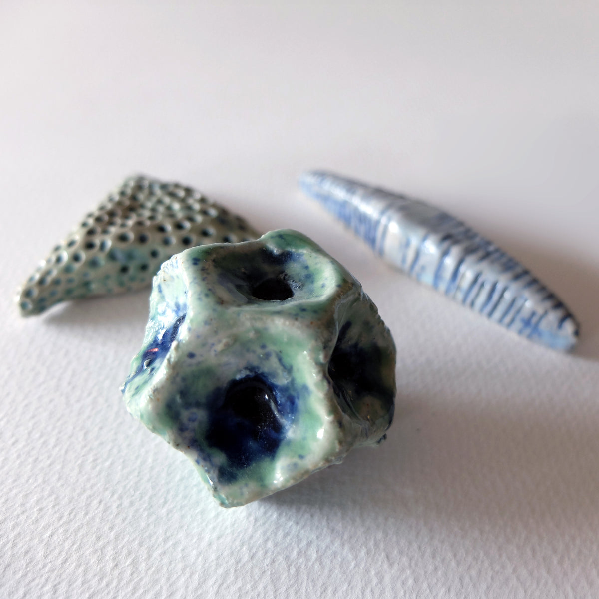 Diatom Trio (#30) – Handcrafted Ceramic Art Object