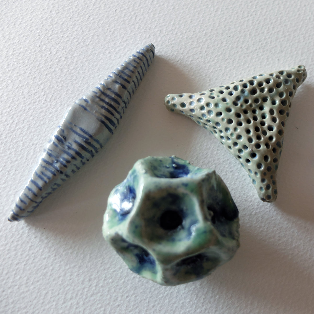 Diatom Trio (#30) – Handcrafted Ceramic Art Object