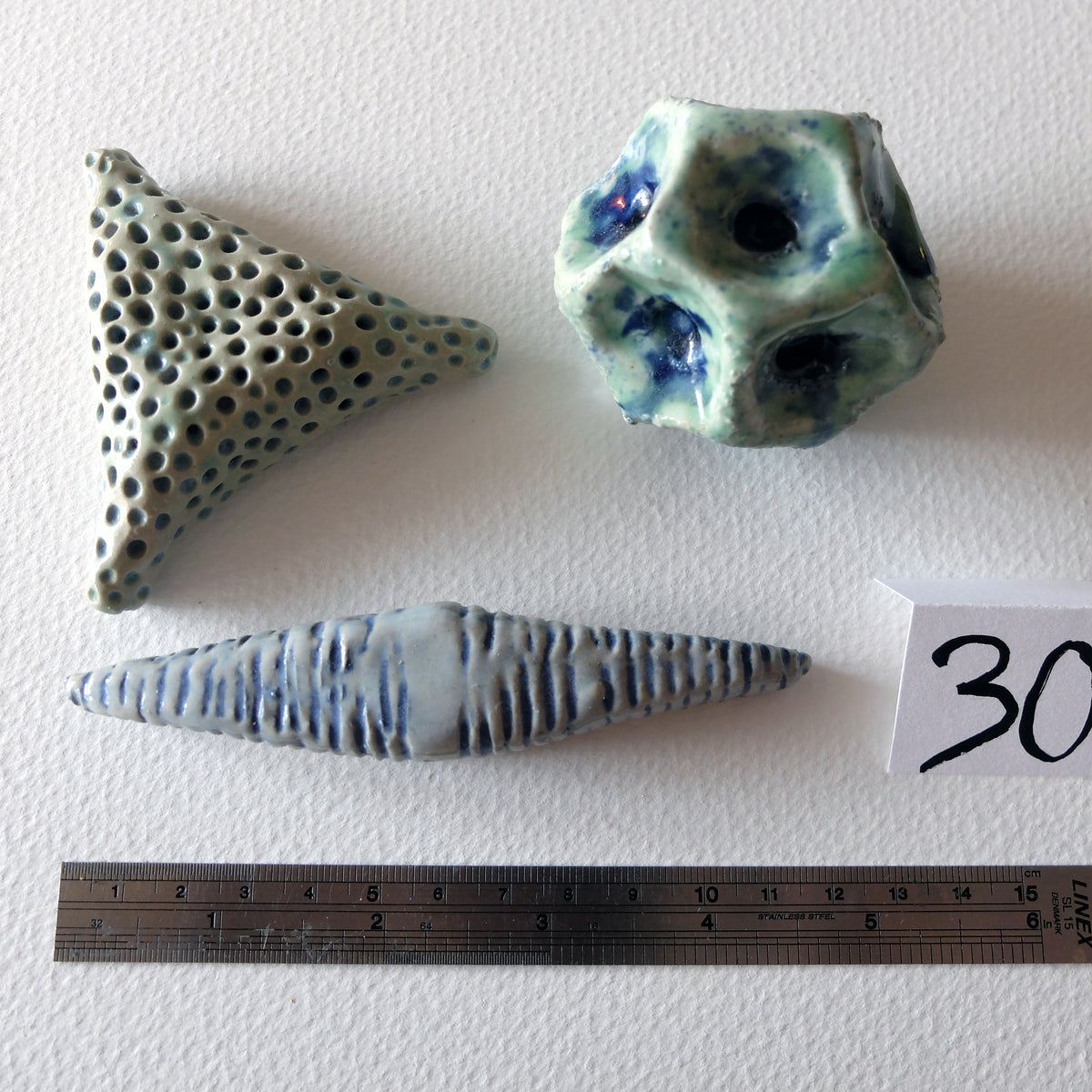 Diatom Trio (#30) – Handcrafted Ceramic Art Object