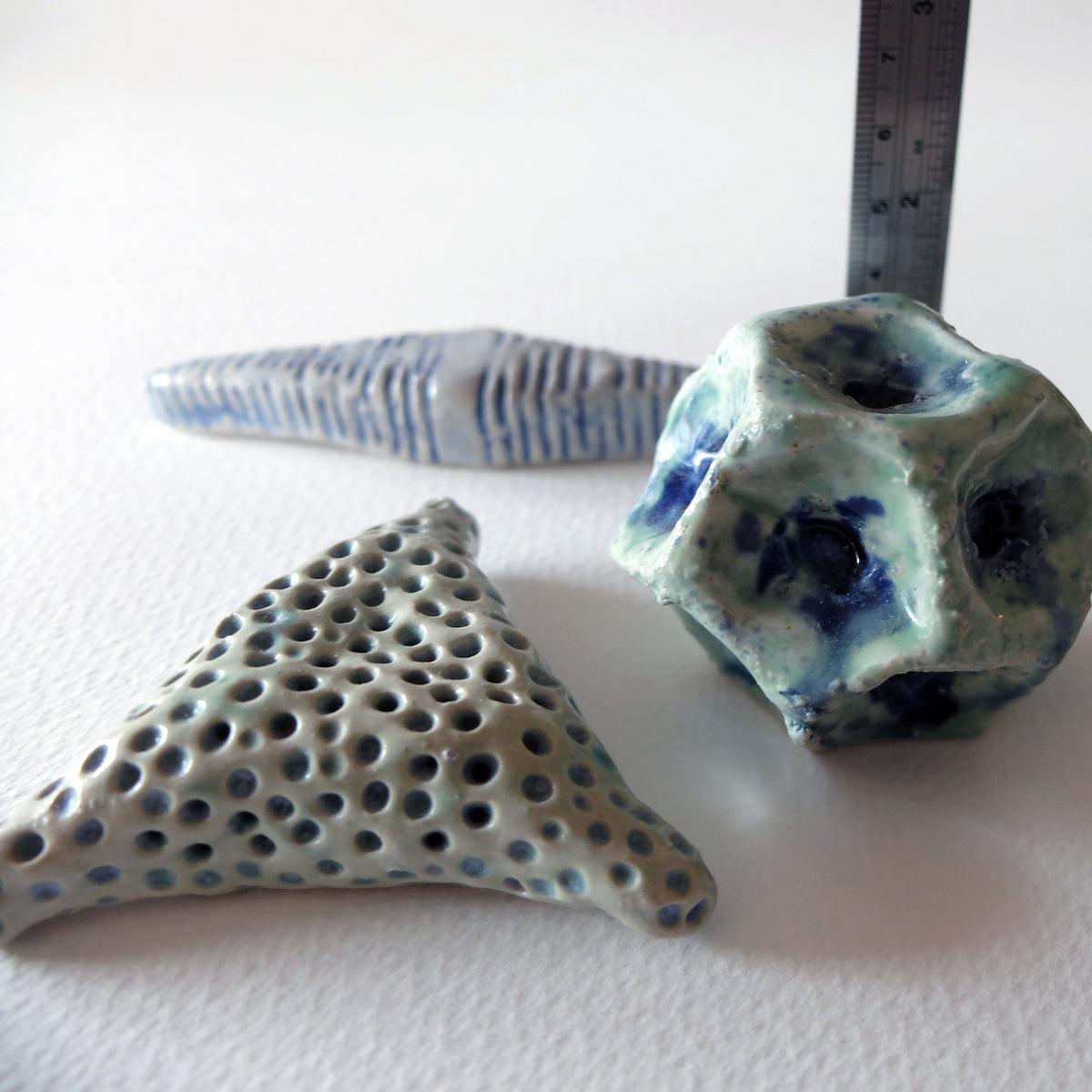 Diatom Trio (#30) – Handcrafted Ceramic Art Object
