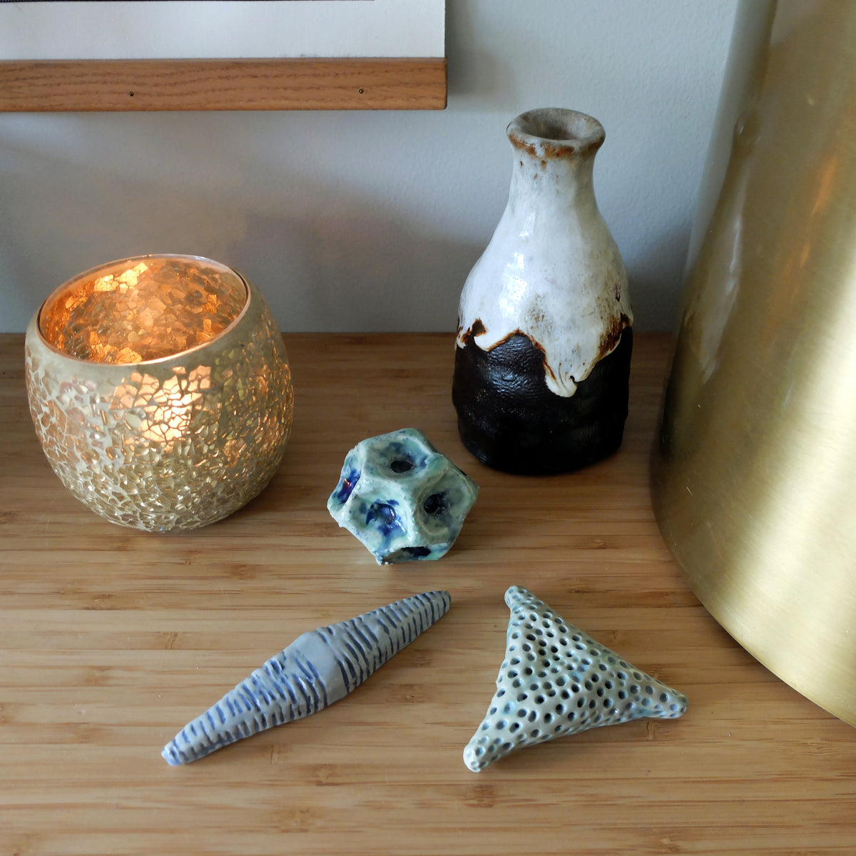 Diatom Trio (#30) – Handcrafted Ceramic Art Object