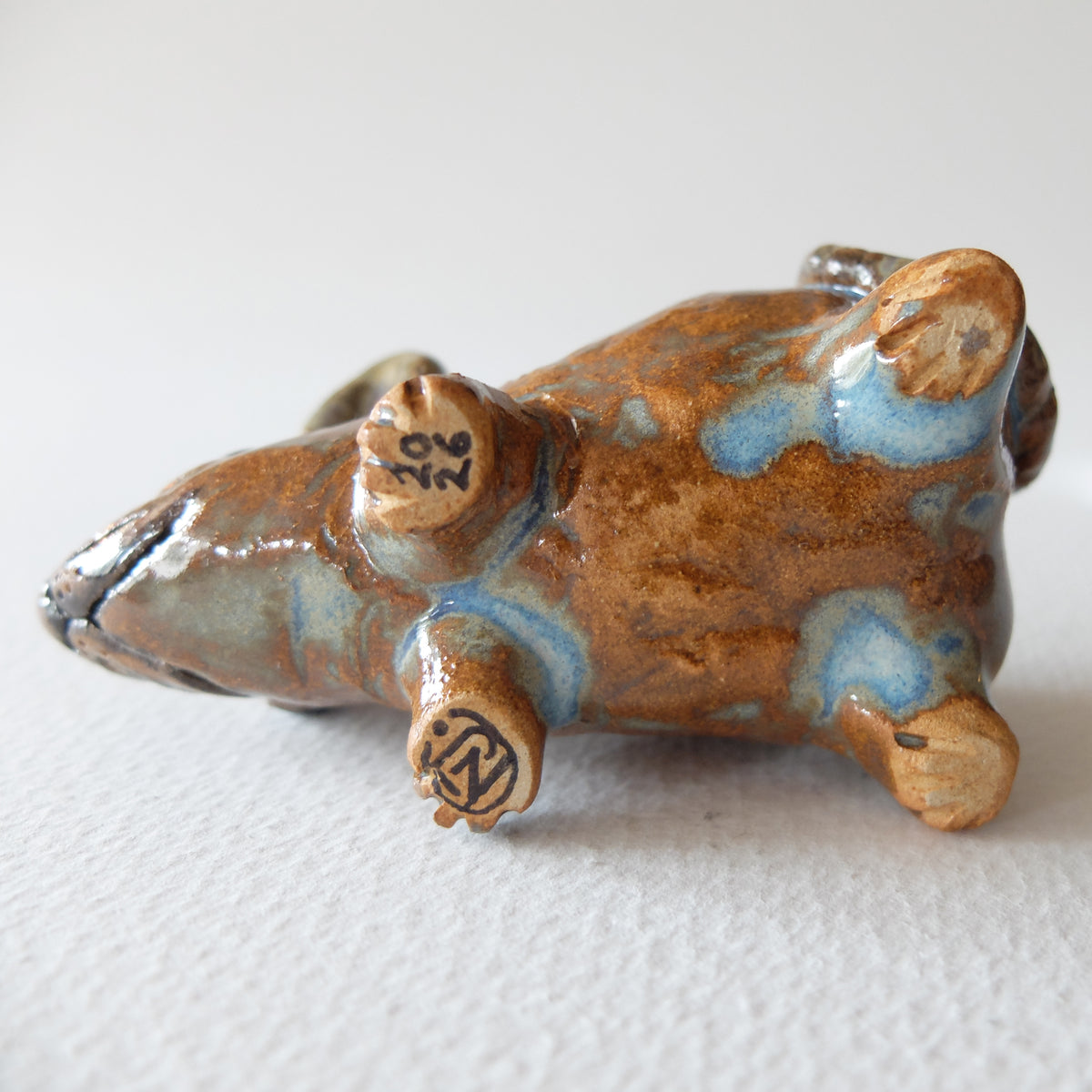 The Cheerful Amber Mouse (#31) – Handcrafted Ceramic Figurine