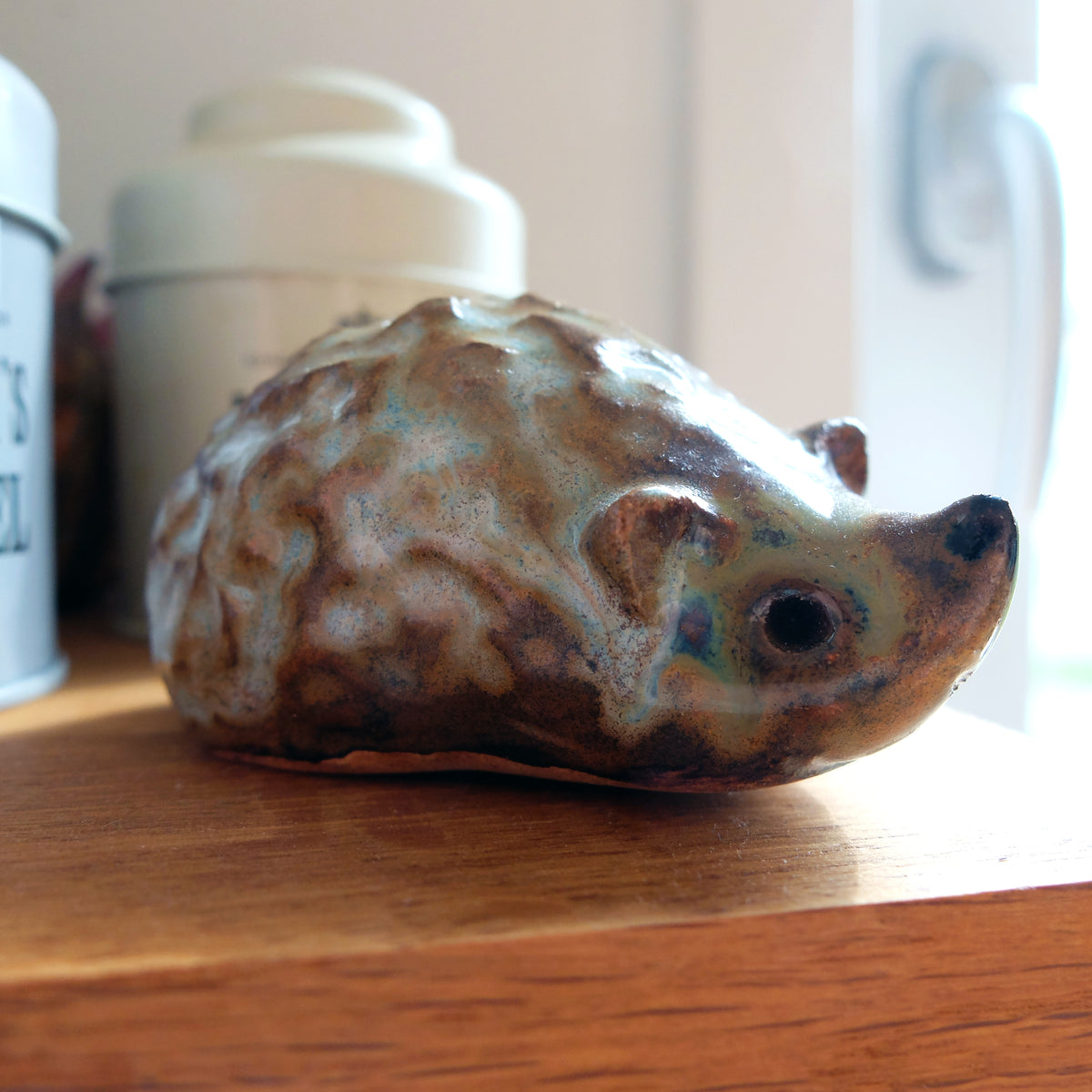 The Iridescent Knobby Hedgehog (#35) – Handcrafted Ceramic Figurine